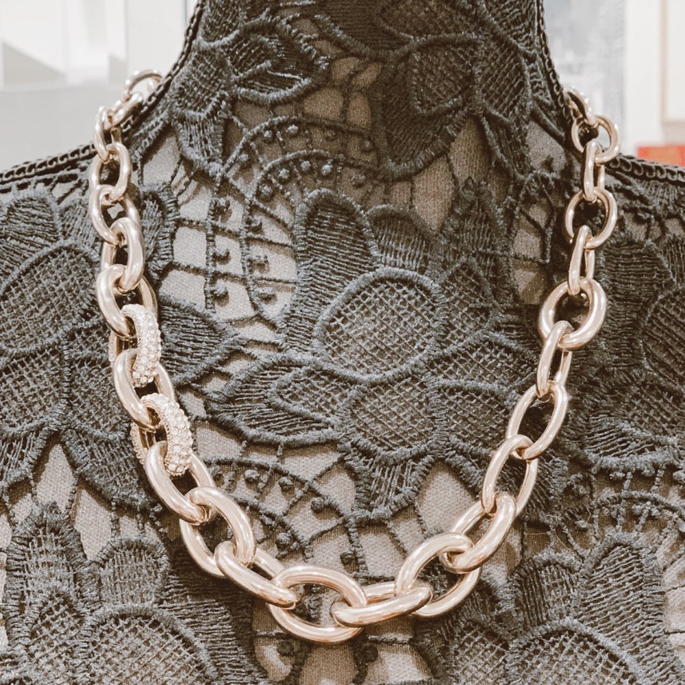 Ann Taylor Loft Dark Silver Large Link Necklace